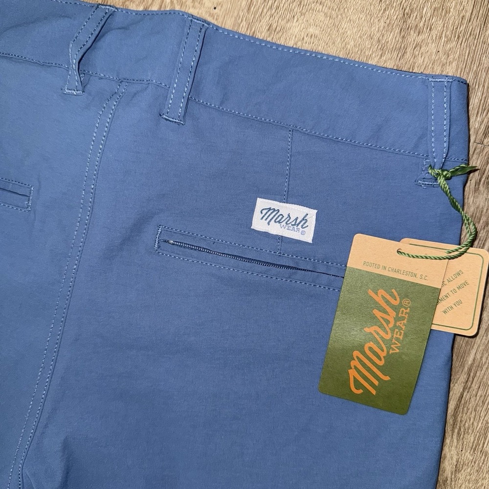 NWT March Wear Prime Shorts Men's 30 Copen Blue Performance Chino 8" Stretch
